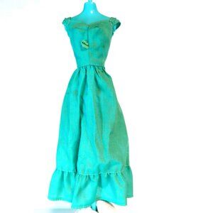 Vintage Deluxe Quick Curl Barbie Blue Dress Only 1976